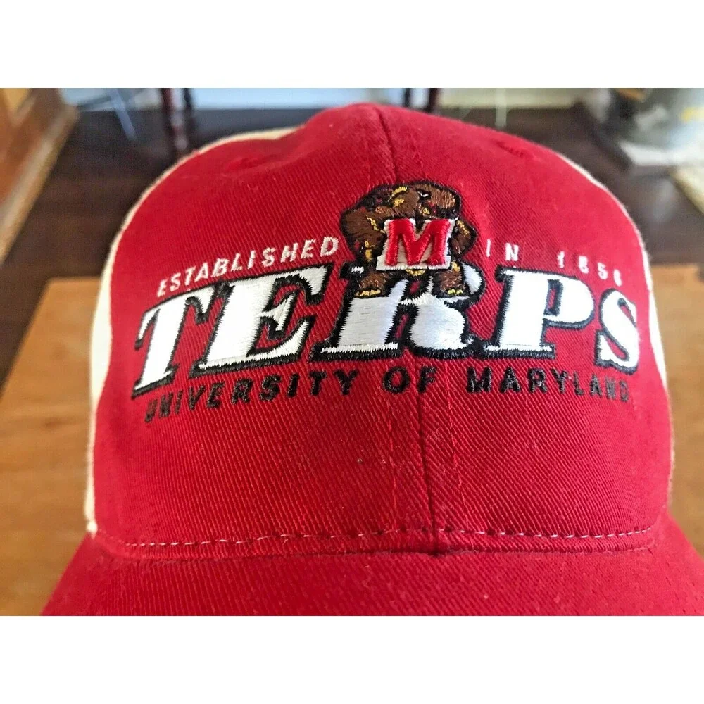 Maryland Terrapins Baseball Hat Terps Snapback Red White Starter Cap University